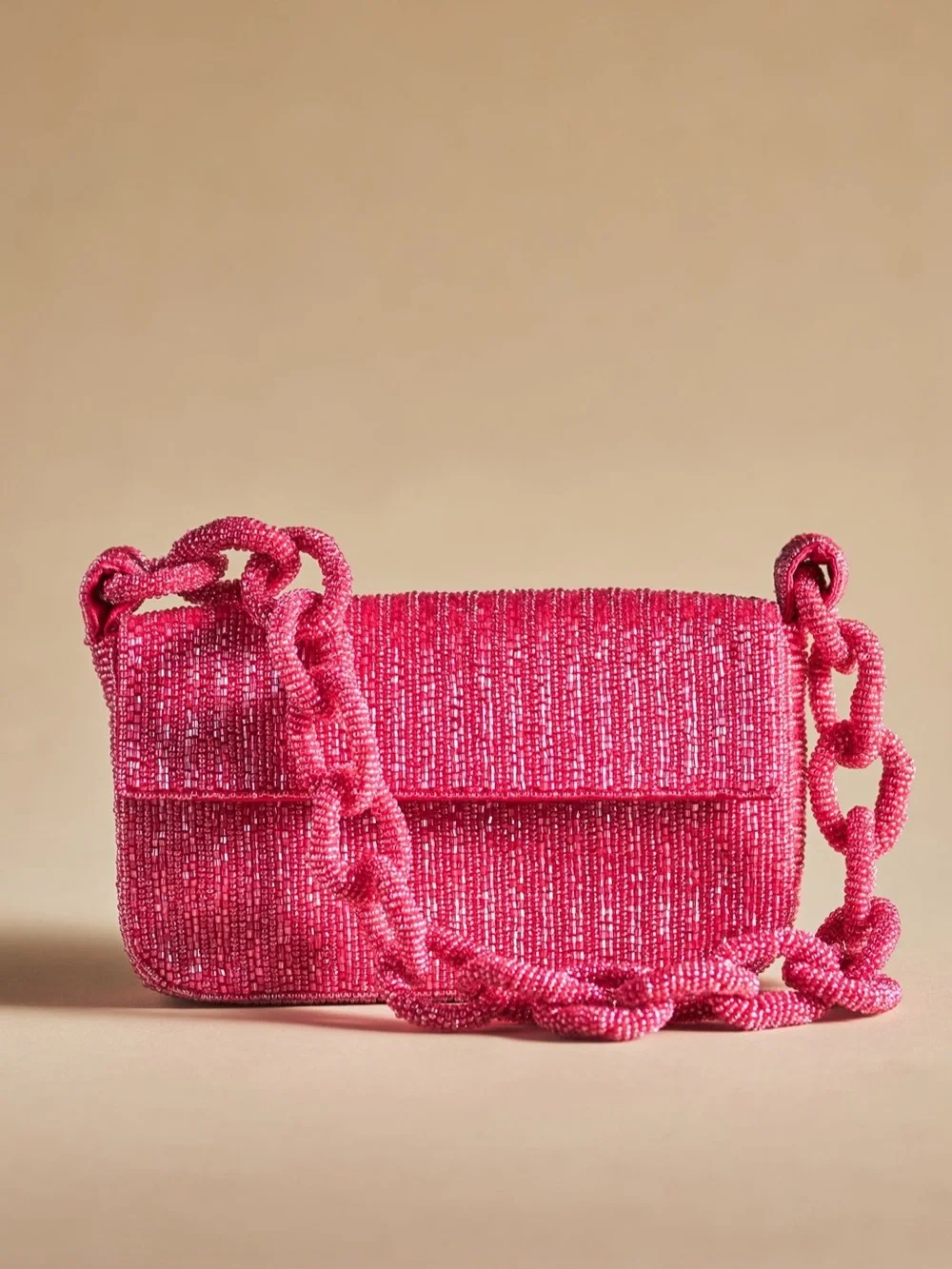 Beaded Chain-Strap Shoulder Bag
